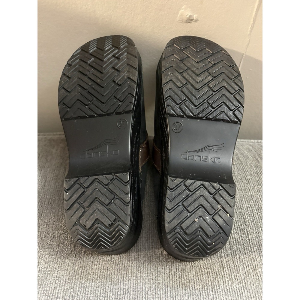 DANSKO Shandi Leather Slip On Tassel Mule Clogs Womens Sz 37 Black - Picture 7 of 7